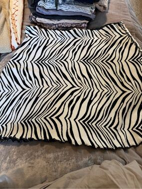 Zebra-Print Black and White Circle Skirt
